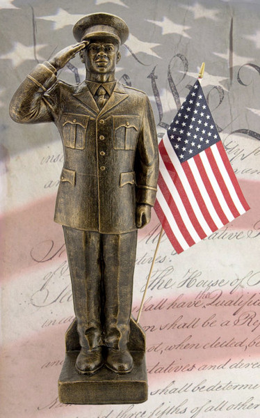 Army African American Garden Statue War Memorial Tribute Sculpture